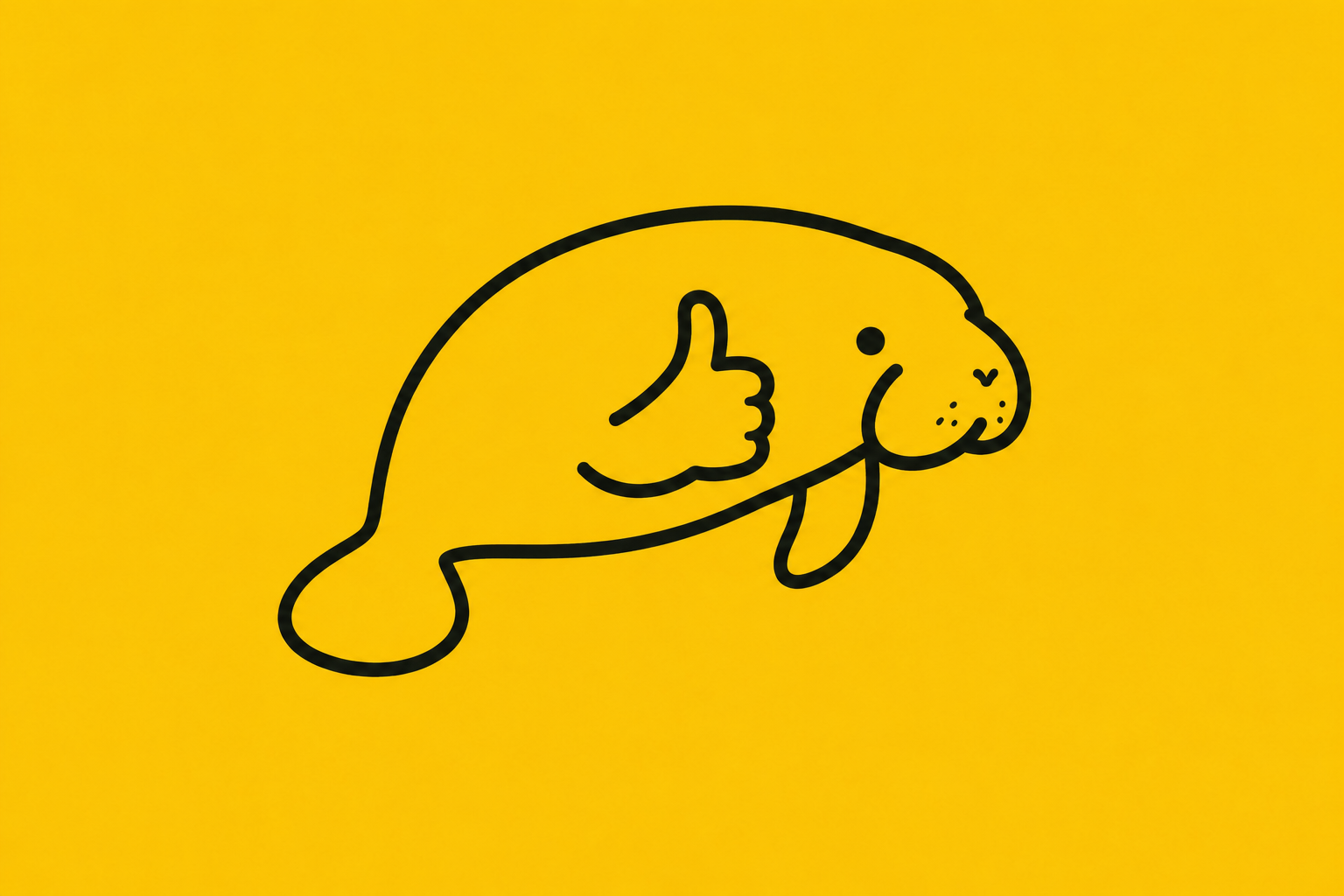 A manatee giving a thumbs up